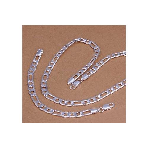 Wholesale fashion jewelry Set,M925 Stamped M925 Silver color Necklace and Bracelet . Good Quality S020
