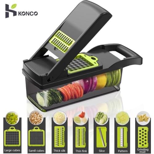 Konco Multi-functional Vegetable Fruits Tool Potato Masher ricer Vegetable Mandoline slicer Peeler Cutter Carrot Shredder Grater