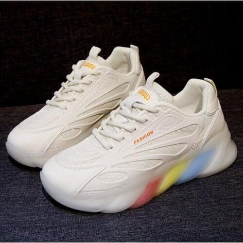 Chunky Sneakers Womens Female Fashion Sneakers Lace-up Basket Femme Dad Platform Mesh Running Sports Sneakers for Women