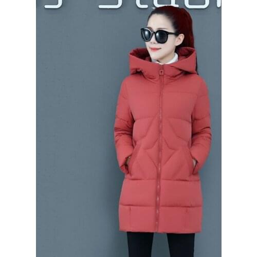 Parka Women New 2021Winter Down Cotton Jacket Mid-Length Hooded Large Size Outwear Female Parka Cotton Padded Thick Women Coat