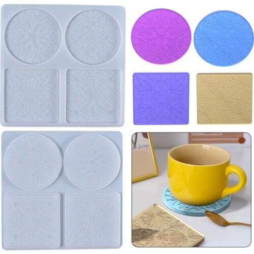DIY Crystal Epoxy Resin Drop Plastic Mold Creative Mandala Coaster Family Ornaments Silica Gel Mold Handmade Practical