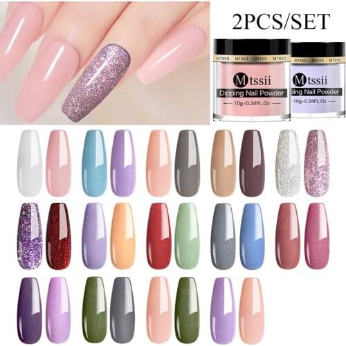 Mtssii Nail Dip Stystem 2PCS/Set Nail Art Powder Decorations Gradient Color Nail Glitter Glitters No Need Lamp Dry