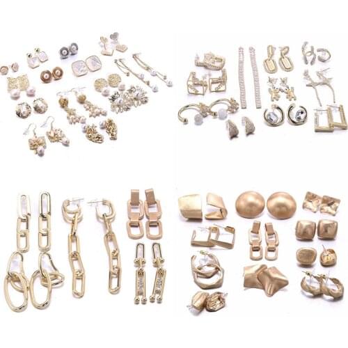 Gold Color Stud Earrings For Women Exaggerated Hollow Geometric Smooth Big Metal Copper Hoop Earrings Hip Hop Party Jewelry Gift