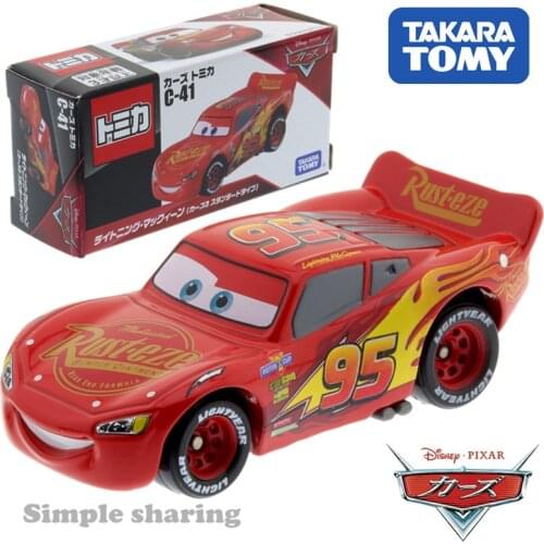 Takara Tomy Tomica Disney Pixar Cars 3 C-41 Lightning McQueen Standard Type Hot Pop Kids Toys Motor Vehicle Diecast Metal Model