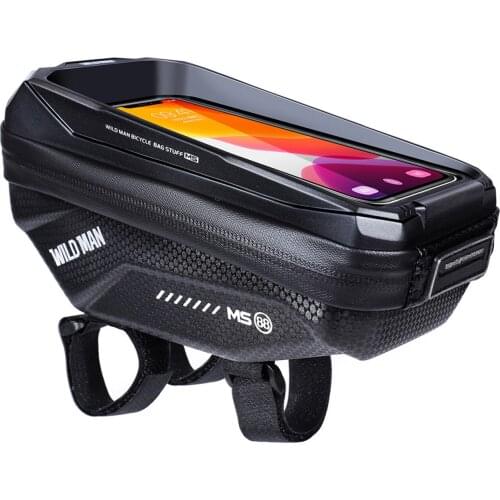 Bike Phone Holder Sensitive Touch Screen Frame Bag Sun-Blocking Top Tube Bag Waterproof For 6.7 Inch Phone Cycling Efficiently