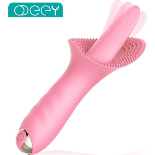 G Spot Clitoral Vibrator Tongue Licking Clit Tickler Adult Sex Toy for Women 10 Modes Vibrating Orgasm Vaginal sex toys massager