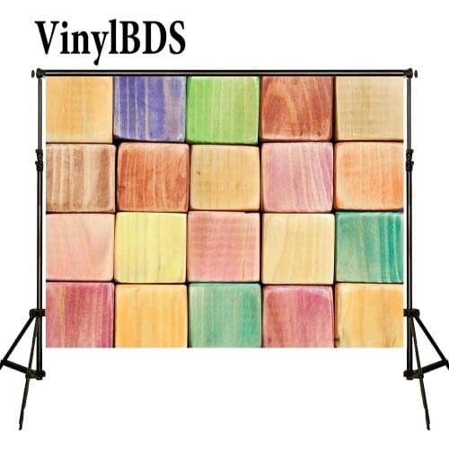 VinylBDS Newborn Vintage Wood Background Colorful Wood Photo Backdrop Wall Washable and Wrinkle Free Photography Backdrops