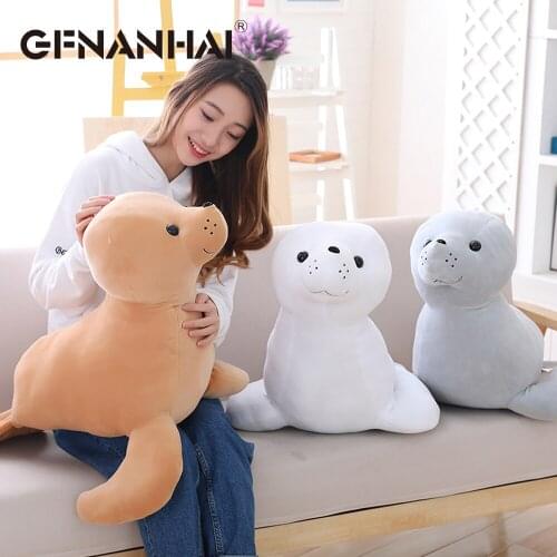 1pc 60cm kawaii sea lion plush pillow Sea World Animal Sea Lion Doll Seal Plush Toy baby sleeping cushion stuffed toys gift