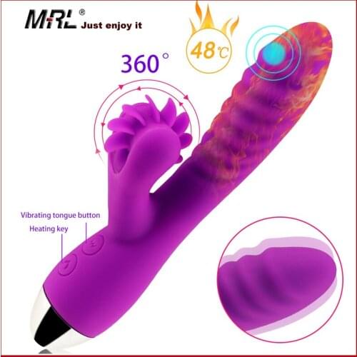 10 Speed Heating Dildo Vibrating Rotating Tongue Sex Toy For Women Vibrator G-Spot Vagina Massager Clitoris Female Masturbation