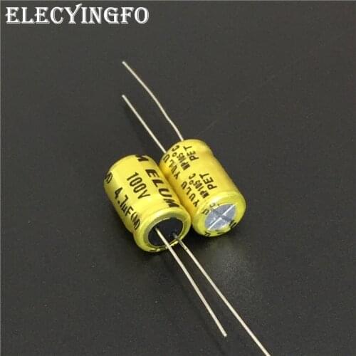 100pcs 4.7uF 100V4.7UF ELUM NP 8x11.5mm 100V4.7uF Bipolar Aluminum Electrolytic Capacitor