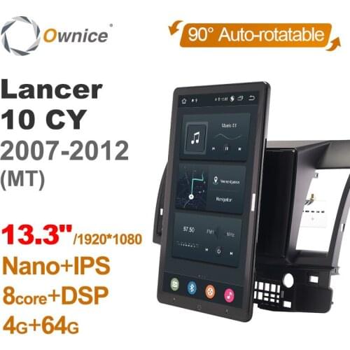 1920*1080 Ownice Android 10.0 for Mitsubishi Lancer 10 CY 2007 - 2012 Car Radio Auto Multimedia Video Audio 13.3" IPS Rotatable