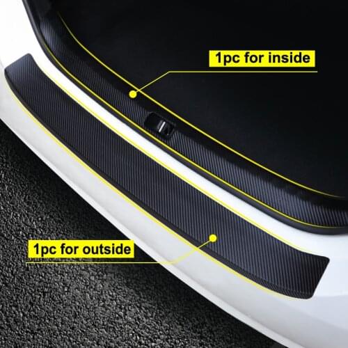 2pcs PU for SKODA KODIAQ KAROQ Superb Octavia Rapid Threshold bar Welcome pedal decorate Carbon pattern