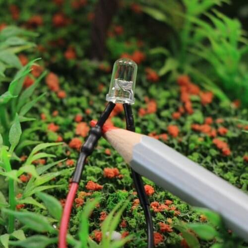 20pcs Colorful LED Lamp Light Set 20cm Pre Wired 5mm 12V DC bule green red white yellow L125 railway modeling