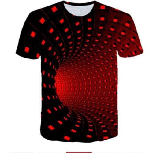 2021 new 3D hollow t-shirt The new 2021 summer 3D printed T-shirt short-sleeved casual fashion Fashion sports breathable