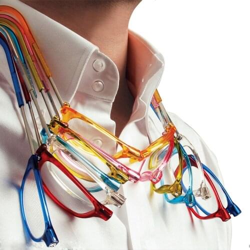 2021 Vintage design folding reading eyeglasses for men women new fashionable hanging neck square frame presbyopia eyewear LM-15