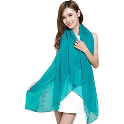 2021 Summer style long shawl Pascual scarves large scarf solid color pashmina chiffon silk elegant women scarf cape 150*110cm