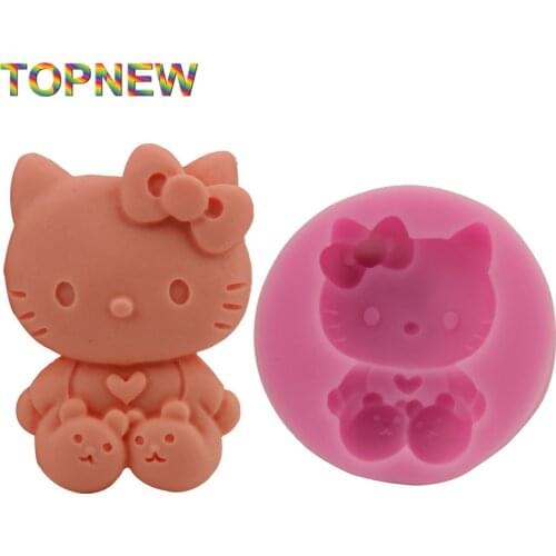 3D Cartoon Kitten Silicone Fondant Cake Decor Mold Kitchen Accessories 2844