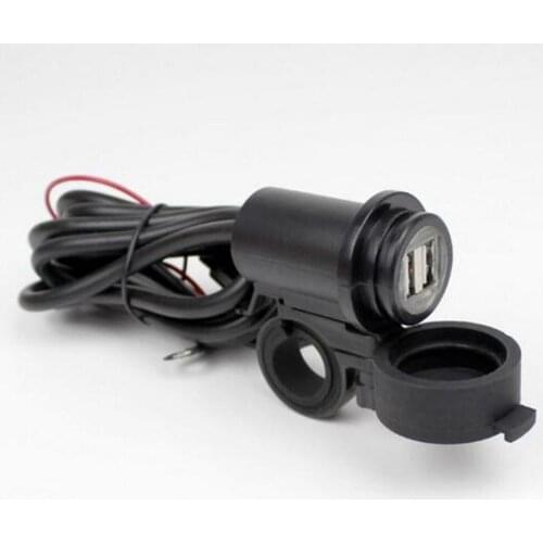 Car charger Motorcycle 12V 24V Waterproof Cover Dual Double USB Phone Power Charger Adapter Vehicles USB Ports With Bracket