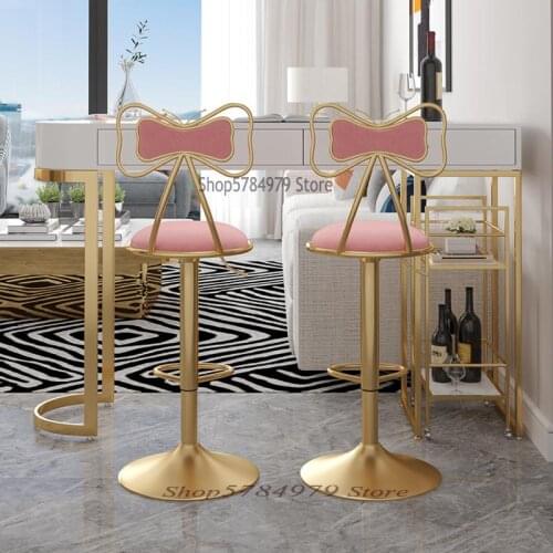 Bar Chair Lifting Rotating Back Creative Nordic High Chair Light Luxury Chair Net Red Simple Front Desk High Stool
