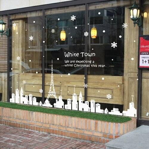 Large Christmas Sticker X mas Decal Posters Vinyl Wall Decals Decor Mural Glass Shop Window Home Decoration