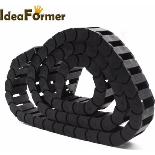 1 Meter Plastic Towline 7x7mm 10X10/20/30mm Semi Enclosed Hot Cable Drag Chains With End Connectors For CNC Router Machine Tools