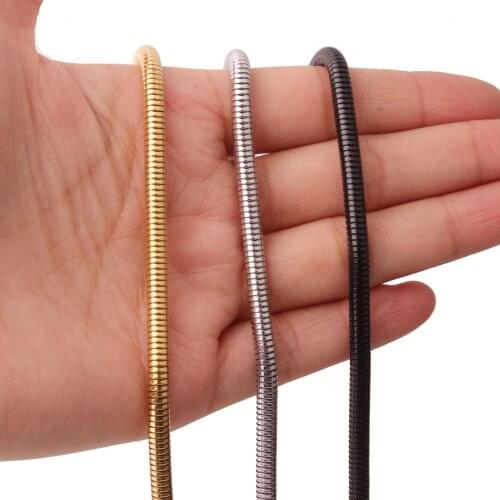 Hot Sale Mens Gold Black Color 316L Stainless Steel Snake Chain Necklace Jewelry 23.6" 4.2mm Gift