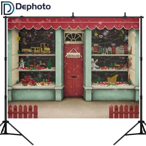 Dephoto Christmas Shop Photography Background Showcase Gifts Store Toy Presents Children Baby Backdrop Photo Studio Props