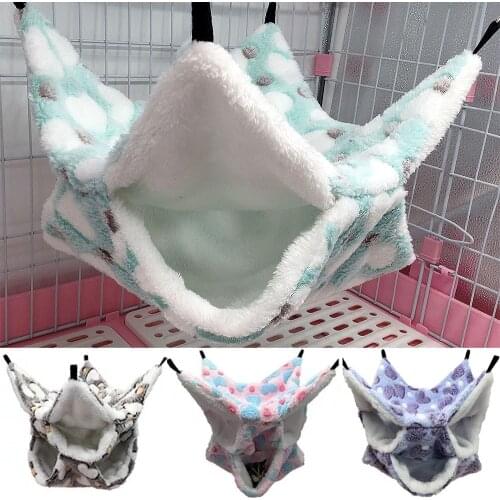 Pet Hammock Cotton Mouse Ferrets Guinea Pig Cat Hanging Bed for Cats Rodents Hammock Nest House 34*34/20*20 cm