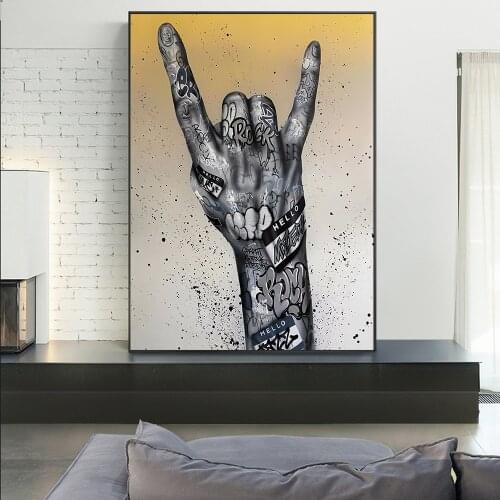 Graffiti Rock Abstract Canvas Painting Wall Art Print Poster Picture Decorative Graffiti Painting Living Room Home Decoration