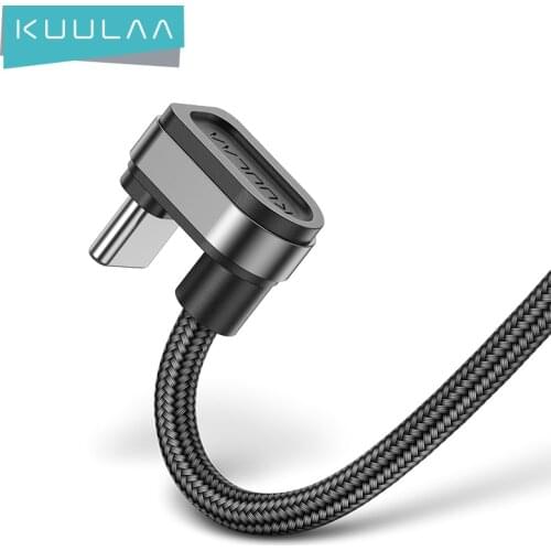 KUULAA USB C Cable 180 Degree Fast Charger USB Type C Cable for Xiaomi Mi 8 Samsung Galaxy S9 Plus Mobile Phone USB-C Cord