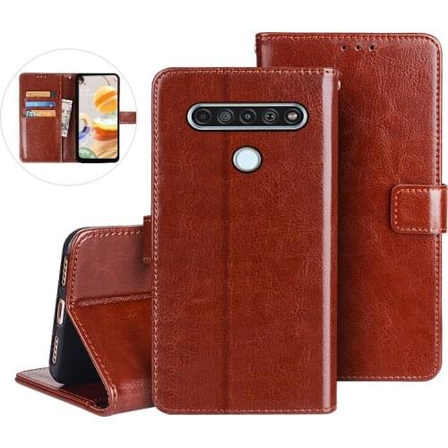 For LG Q61 6.53 inch Leather Case On For Coque LG Q61 LM-Q610N Premium Magnetic Flip Wallet Cover Phone Cases Fundas