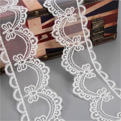 2YD 6.5cm DIY Lace Polyester Embroidery Small Side Two-dimensional Lolita Accessories Cuffs Neckline Skirt Accessories