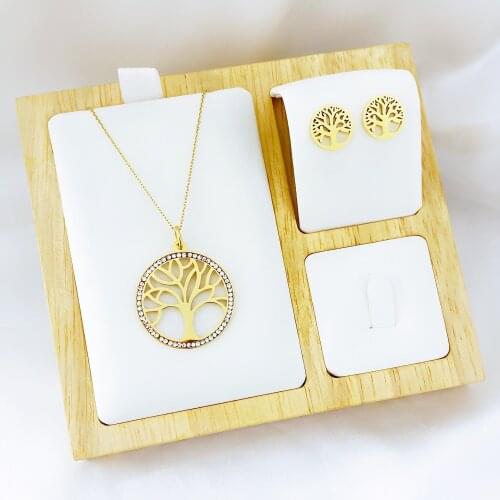 Hot Tree of Life Crystal Round Small Pendant Necklace Gold Silver Color Bijoux Collier Elegant Women Jewelry Gifts Dropshipping
