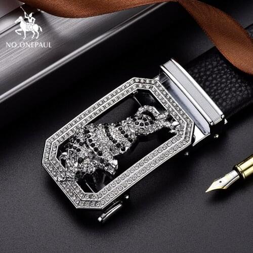 NO.ONEPAUL Men Business 3.8cm Width Male Designer luxury brand Leather Belts Cow Leather Luxury Fashion Men Zodiac Automatic