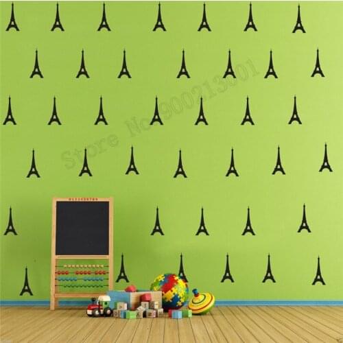 Room Decoration Tower Pattern Decor Vinyl Removeable Poster Nursery Kids Bedroom Ornament Modern Fashion Mural LY533