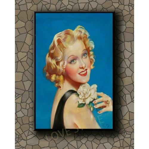 P391 Vintage Beautiful Pin-up Girl Classic Picture 524 Silk Fabric Poster Art Decor Indoor Painting Gift