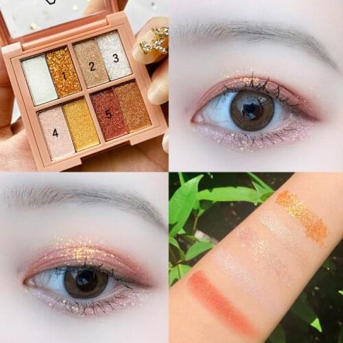 VONGEE Mini 8 Color Glitter Eye Shadow Palette Natural Earth Pearly Shimmer Long-lasting Matte Eyeshadow Eye Makeup TSLM2