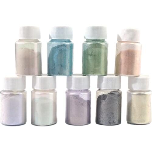 9pcs DIY Handmade Pearlescent Mica Powder Epoxy Resin Dye Pearl Pigment Resin Glue Pigments Material Crystal Mold Soap Making