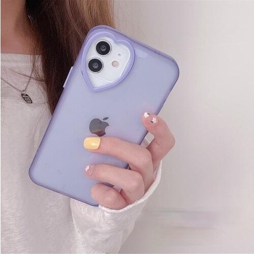 Gimfun Transparent Love Heart Phone Case for iPhone 11 12 Pro Max XS Max X XR 7 8 Plus Soft Shell Solid Simple Shockproof Case