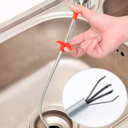 Spring Pipe Dredging Tools Drain Snake Drain Cleaner Clog Remover Cleaning Tools Home Kitchen Sink Gutter Cleaner Extention Rod