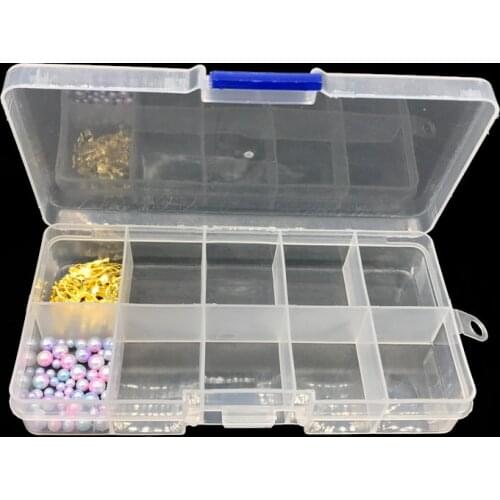 10 Grids Slots Empty Storage Box Clear Nail Art Decorations Rhinestones Crystals Jewelry Beads Ongles Materiel Container Tools