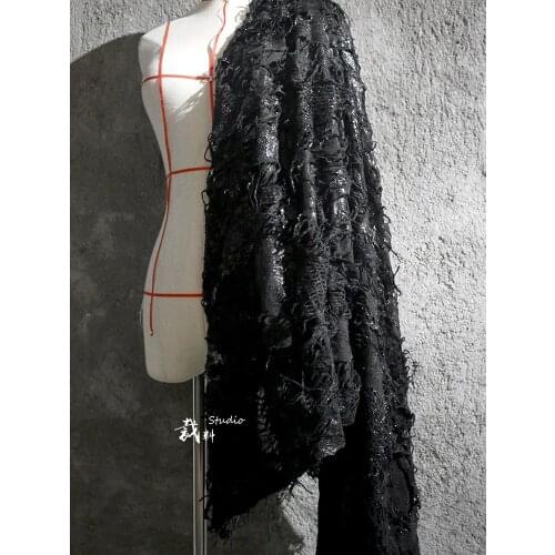 Stretch bronzing black flower fabric,perspective designer cloth lace fabric Wedding Dress Tulle Material fabrics for patchwork