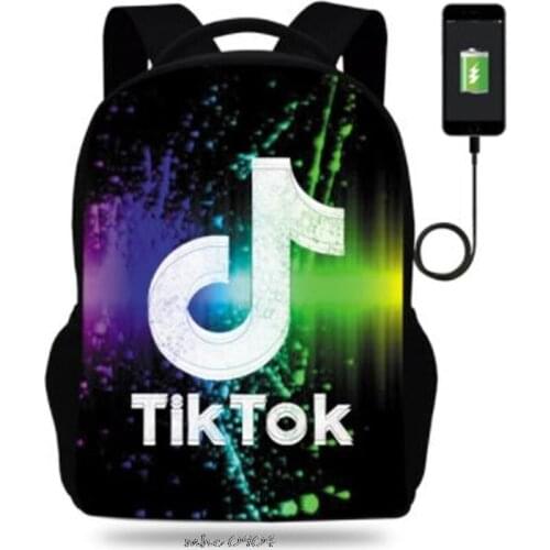 Tik Tok School Bags For Girls Boys USB Backpack Teens Laptop Bagpack Travel bag Women Men Bookbag College Student Mochilas Gift