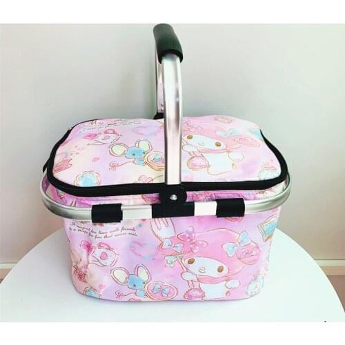 NdbagSanrio Hello Kitty Cartoon Picnic Bag Ice Pack Melody Outdoor Insulation Handbag Ice Pack Storage Bag Insulation Lunch bag