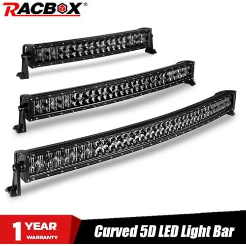 5D Lamp Worklight Fog Headlight LED Bar 12V 22'' 32'' 42'' 200 300 400W Curved Offroad Running Bars For Car ATV SUV MPV GAZ 24V