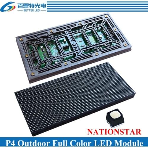 Customized NATIONSTAR LED P4 Outdoor 256*128mm 64*32 pixels 1/8scan 3in1 RGB SMD1921 P4 Full Color LED Display Module