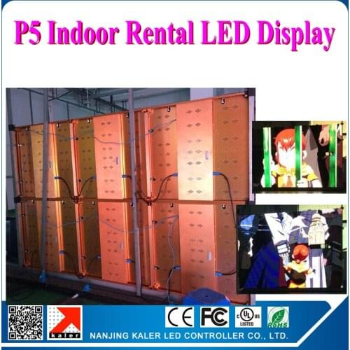 TEEHO 0.64*0.64 m indoor p5 led video display with one receiving card in every aluminum rental cabinet videowall LED sign board