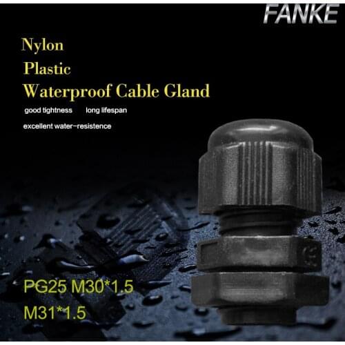 1piece M30*1.5 Waterproof Nylon Plastic Cable Gland Connector for16-20mm Cable black color Hot Sale IP68 Factory wholesale
