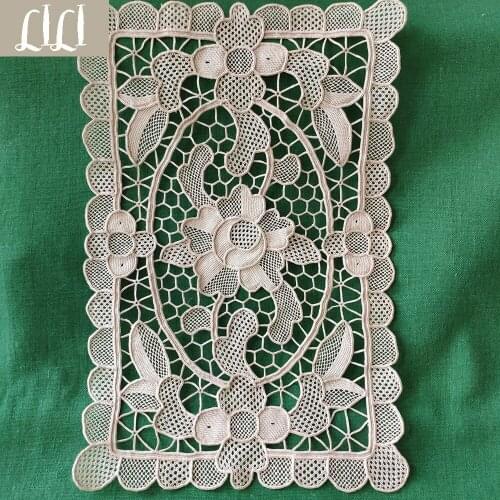 Embroidery BY Hand 100% Cotton Handicraft Placemat Lace pattern