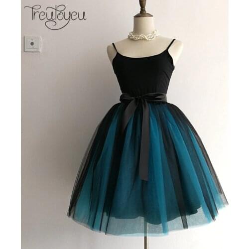 7 Layers 65cm Long Women Skirt Princess Tutu Tulle Skirts Fashion Ball Gown Lolita Skirt Summer Saias Femininas faldas Jupe